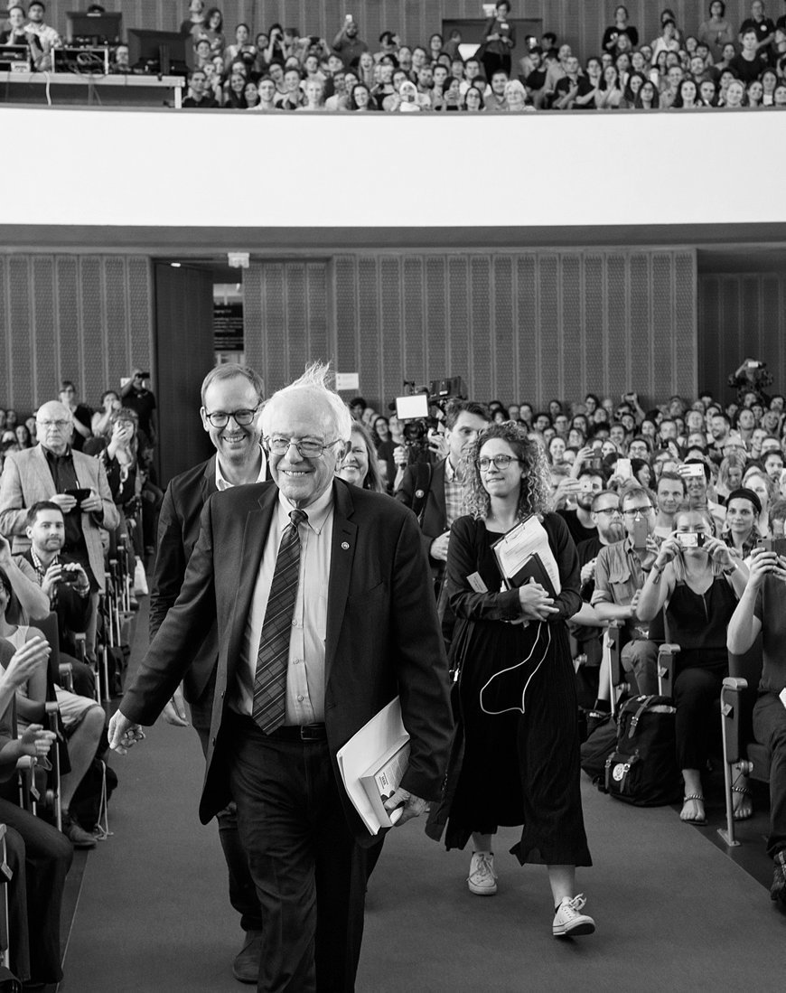 Bernie Sanders und Christoph Ahmend bei einer ZEIT Veranstaltung