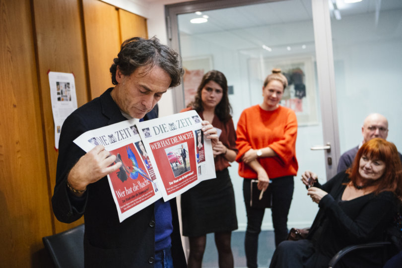 Giovanni di Lorenzo im Gespräch mit den Freunden der ZEIT beim Redaktionsbesuch